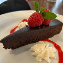 Chocolate Torte with Fresh Raspberries